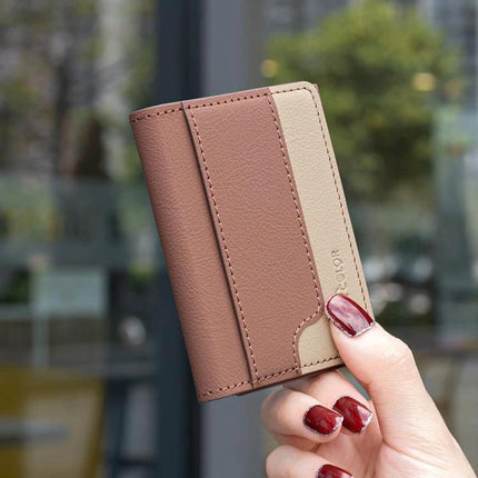 Horizontal Leather Magnetic Wallet for Credit Cards and IDs - brown PU leather phone card holder with magnetic closure