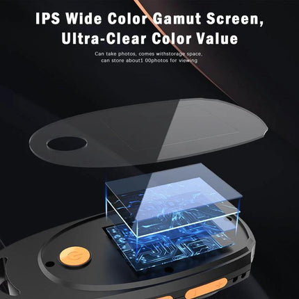 Handheld Digital Microscope for Up-Close Detail Examination showing built-in IPS screen and magnified circuit board view