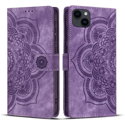 Phone Case With Card Storage For Everyday Protection And Quick Access On The Go Daily - purple mandala PU leather wallet case, TPU shell, 2–3 card slots