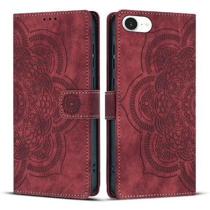 Mandala Embossed Leather Phone Case For Everyday Protection