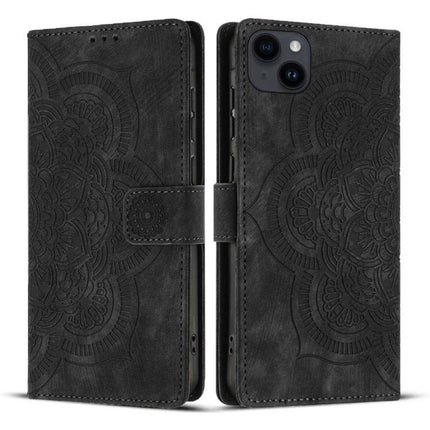Retro Leather Phone Case With Card Slot For Daily Essentials And On The Go Use For Everyday Convenience - black embossed folio wallet with kickstand and card slots