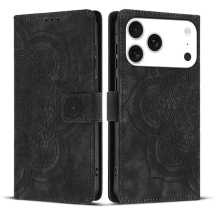 Mandala Embossed Leather Phone Case For Everyday Protection