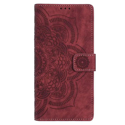 Mandala Embossed Leather Phone Case For Everyday Protection