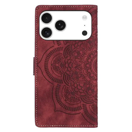 Mandala Embossed Leather Phone Case For Everyday Protection