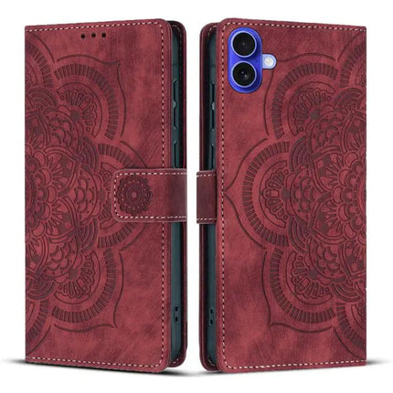 Mandala Embossed Leather Phone Case For Everyday Protection