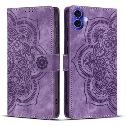 Mandala Embossed Leather Phone Case For Everyday Protection