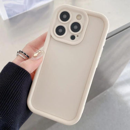 Protective TPU Phone Case for iPhone Everyday Life Protection for Daily Commute and Work Tasks - slim beige TPU case held in hand