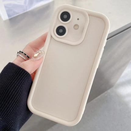 Alt Tag: iPhone Case For Everyday Use, Durable Protection For Daily Tasks And Commutes Wherever You Are - beige TPU slim case with raised edges protecting screen and camera