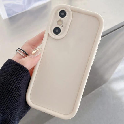 Durable iPhone Case for Everyday Use - slim beige TPU protective case showing back and camera cutout