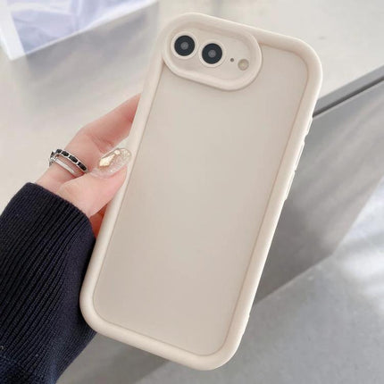 Daily Phone Case For Everyday Use — slim beige TPU protective phone case with raised edges for camera and screen, lightweight everyday protection