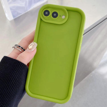 Daily Phone Case For Everyday Use in matte lime green TPU showing raised edges and camera protection, slim everyday protective phone case