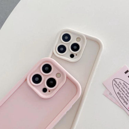 Protective Phone Case For Everyday iPhone Use At Home And On The Go With Slim Design - slim pink and white TPU iPhone cases protecting camera and edges