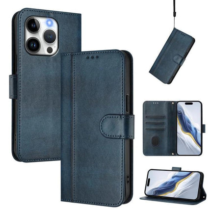Leather Phone Case With Card Slots For Daily Errands And Everyday Carry Essentials - blue PU leather wallet case with TPU interior, card slots and kickstand