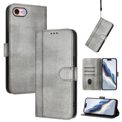 Leather Phone Case With Card Slot Storage For Everyday Commute And Shopping Slim Design gray folio wallet with card slots, kickstand, and magnetic closure