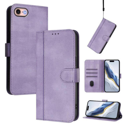 Leather Phone Case With Card Slot Storage For Everyday Commute And Shopping Slim Design purple folio wallet case with 3 card slots, wrist strap and kickstand