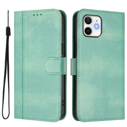 Retro Leather Phone Case With Card Storage in mint PU leather with wrist strap, TPU inner frame and card slots