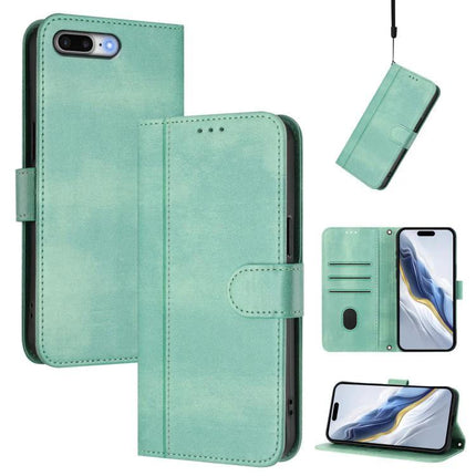 Retro Leather Phone Case With Card Storage in mint green wallet folio with 2–3 card slots, kickstand and camera cutout