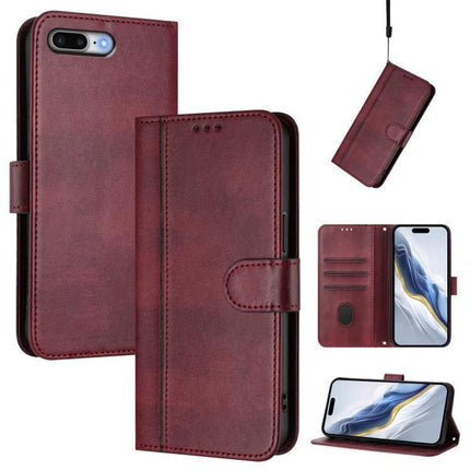 Retro Leather Phone Case With Card Storage in burgundy vintage leather with 2–3 card slots, kickstand and wrist strap for hands-free viewing