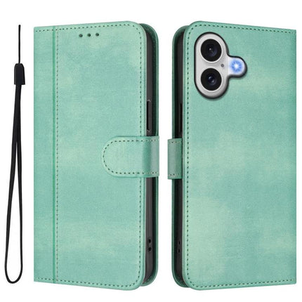 Leather Phone Case With Card Storage For Everyday Carry - mint green PU leather wallet case with TPU shell, card slots and wrist strap