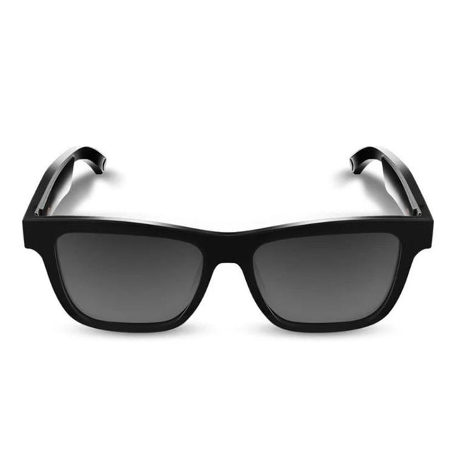 Bluetooth Glasses for Everyday Listening and Travel Assistance — black smart sunglasses with built-in speakers for music, calls, and translation
