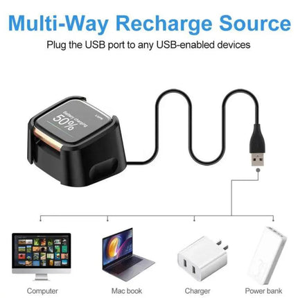 XDFind USB-A Charging Dock Stand for Fitbit Versa 2 1m