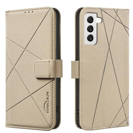 Geometric Pattern RFID PU Leather Case With Card Wallet For Galaxy S21 Series