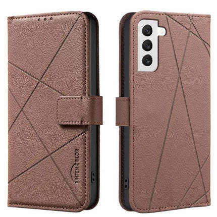 Geometric Pattern RFID PU Leather Case With Card Wallet For Galaxy S21 Series