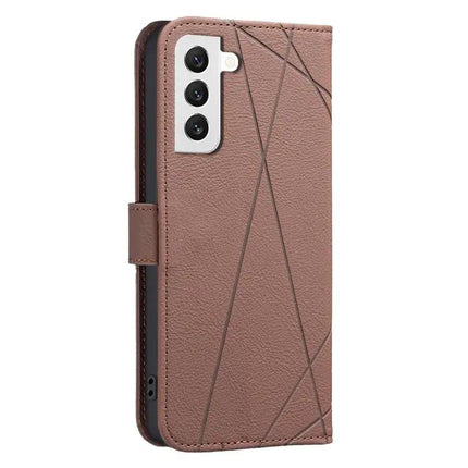 Geometric Pattern RFID PU Leather Case With Card Wallet For Galaxy S21 Series