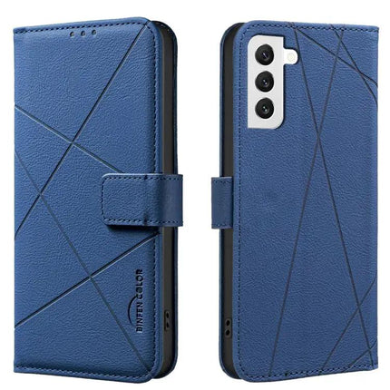 Geometric Pattern RFID PU Leather Case With Card Wallet For Galaxy S21 Series