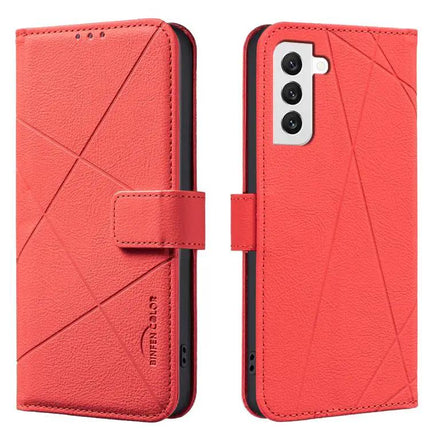 Geometric Pattern RFID PU Leather Case With Card Wallet For Galaxy S21 Series