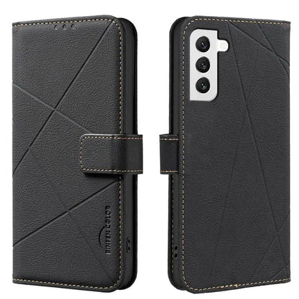 Geometric Pattern RFID PU Leather Case With Card Wallet For Galaxy S21 Series