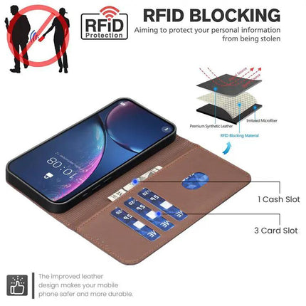 RFID PU Leather Wallet Case For Samsung Galaxy S21 Ultra