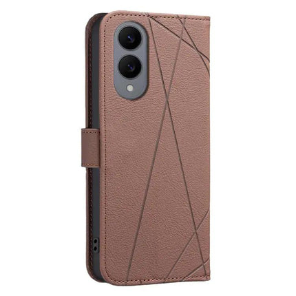 Geometric Leather Phone Case With Card And Cash Storage | Syndmart