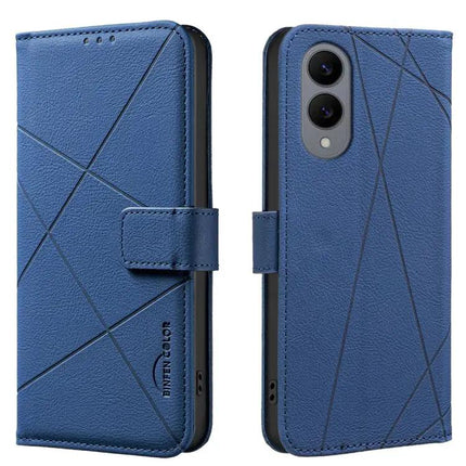 Geometric Leather Phone Case With Card And Cash Storage