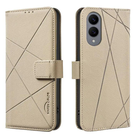 Geometric Leather Phone Case With Card And Cash Storage