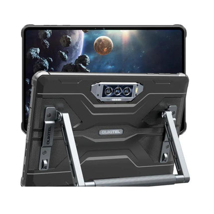 OUKITEL Foldable Metal Holder for Rugged Tablets Daily Use - alloy foldable stand propping rugged tablet for hands-free outdoor, office, travel use