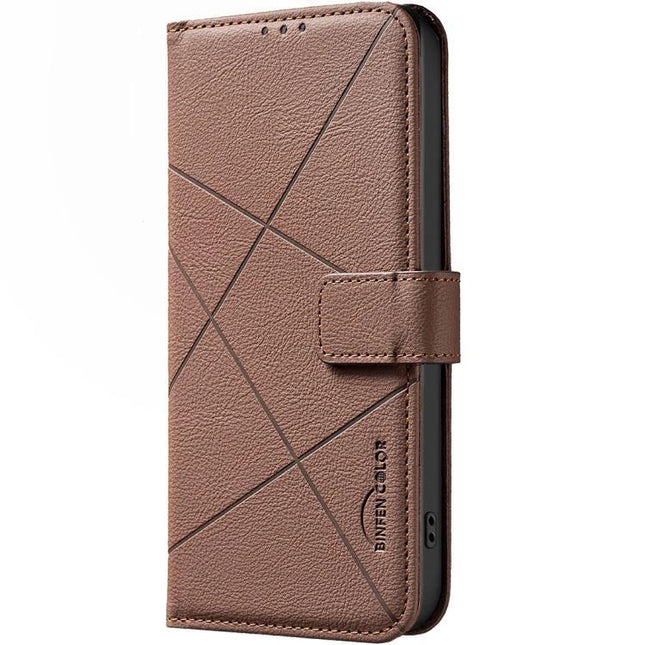 Leather Phone Case With Card Slots For Everyday Essentials And Slim Wallet Replacement — brown textured folio with three card slots, cash pocket, RFID lining