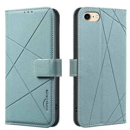 Leather Phone Case With Card Slots For Everyday Essentials And Slim Wallet Replacement in light teal wallet-style folio with three card slots and RFID lining