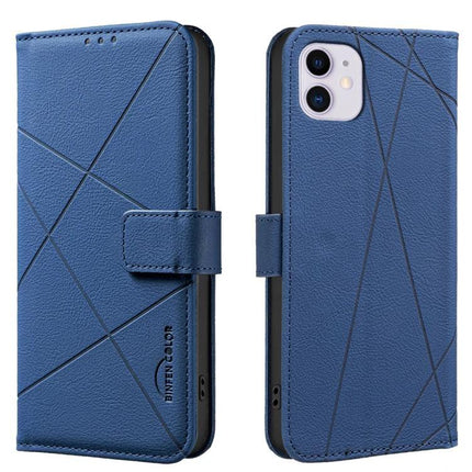 Leather Phone Case With Card Slots For Everyday Use - blue PU leather wallet case with card slots and magnetic flap for iPhone protection