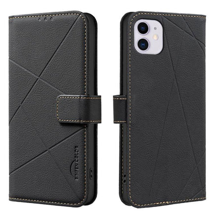 Leather Phone Case With Card Slots For Everyday Essentials And Slim Wallet Replacement - black leather folio with 3 card slots and RFID-blocking lining