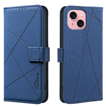 Leather Phone Case With Card Slots for Everyday Use in blue PU leather wallet style with three card pockets and quick-release hole design
