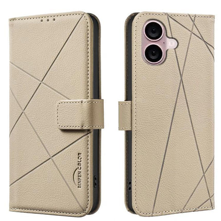 Leather Phone Case With Card And Cash Storage beige PU leather wallet case with three card slots and cash compartment, RFID protection