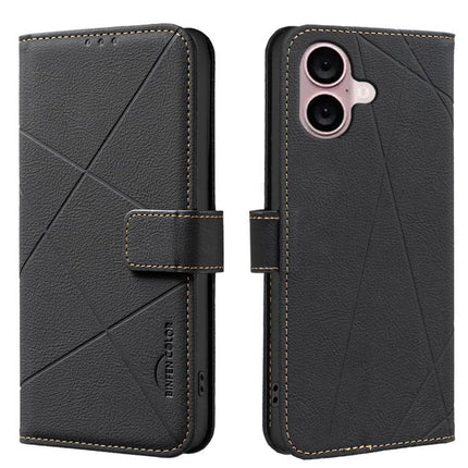 Leather Phone Case With Card And Cash Storage - black PU leather wallet case with 3 card slots, cash pocket and RFID protection