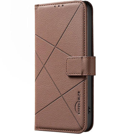 Phone Case With Card Holder For Everyday Errands brown PU leather wallet case with three card slots and cash pocket, magnetic clasp, TPU inner shell