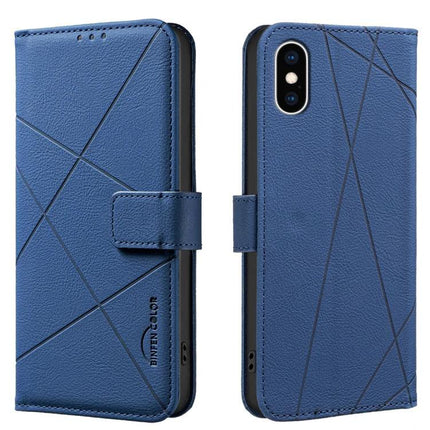 Phone Case With Card Holder For Everyday Errands - blue PU leather wallet case with three card slots and cash compartment, TPU inner shell protection