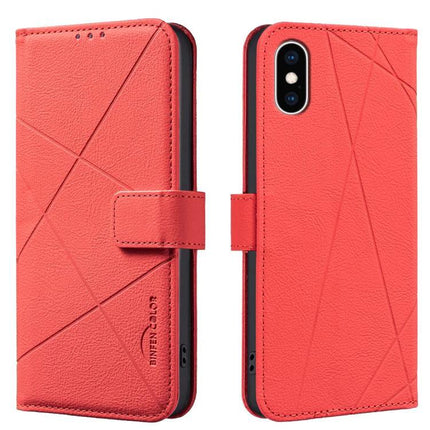 Phone Case With Card Holder For Everyday Errands - red PU leather wallet case with 3 card slots, cash pocket and soft TPU inner shell for protection