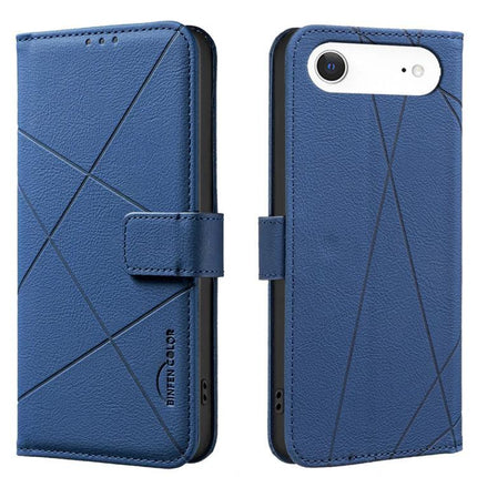 Leather Phone Case With Card And Cash Storage - blue PU leather wallet case with 3 card slots, cash pocket and RFID protection