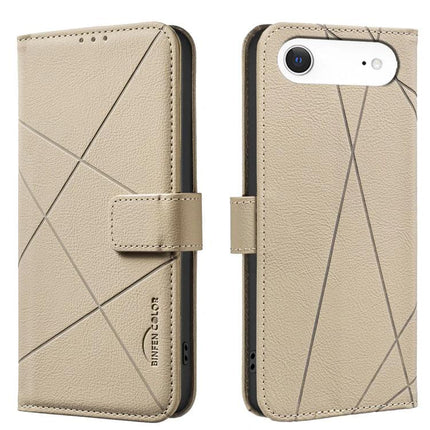 Leather Phone Case With Card And Cash Storage beige PU leather wallet case with 3 card slots, cash pocket, RFID-blocking, magnetic clasp