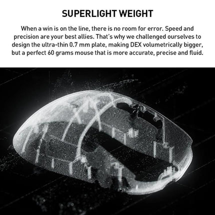 Logitech G Pro X Superlight 2 DEX Wireless Gaming Mouse ultra-light 60g shell emphasizing superlight weight for esports precision
