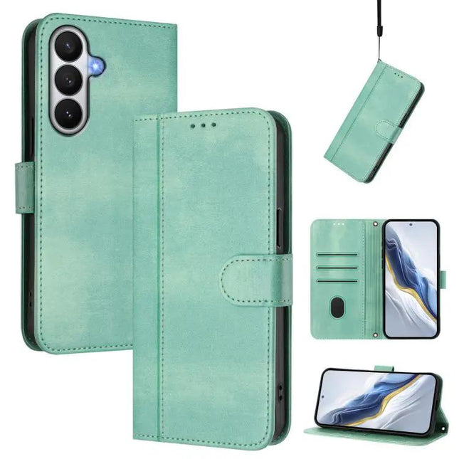 Retro Leather Wallet Phone Case With Card Slots And Buckle